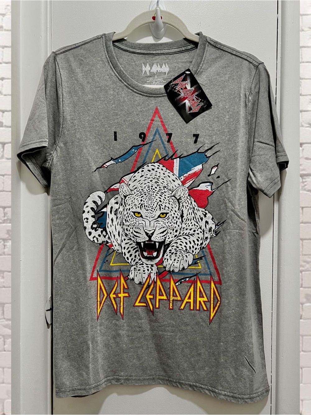 Def Leppard 1977 Gray Graphic Men's Band T-Shirt